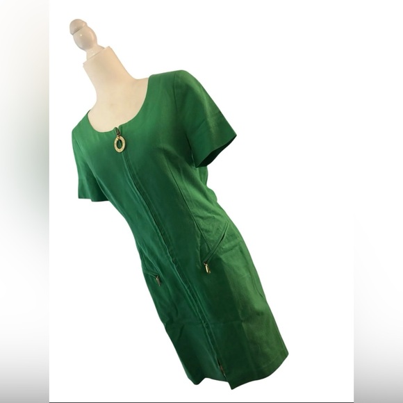 Celine vintage retro green denim dress women size medium - Picture 2 of 6